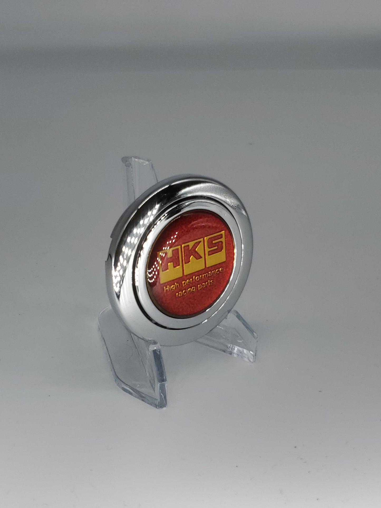 HKS Red Glitter button