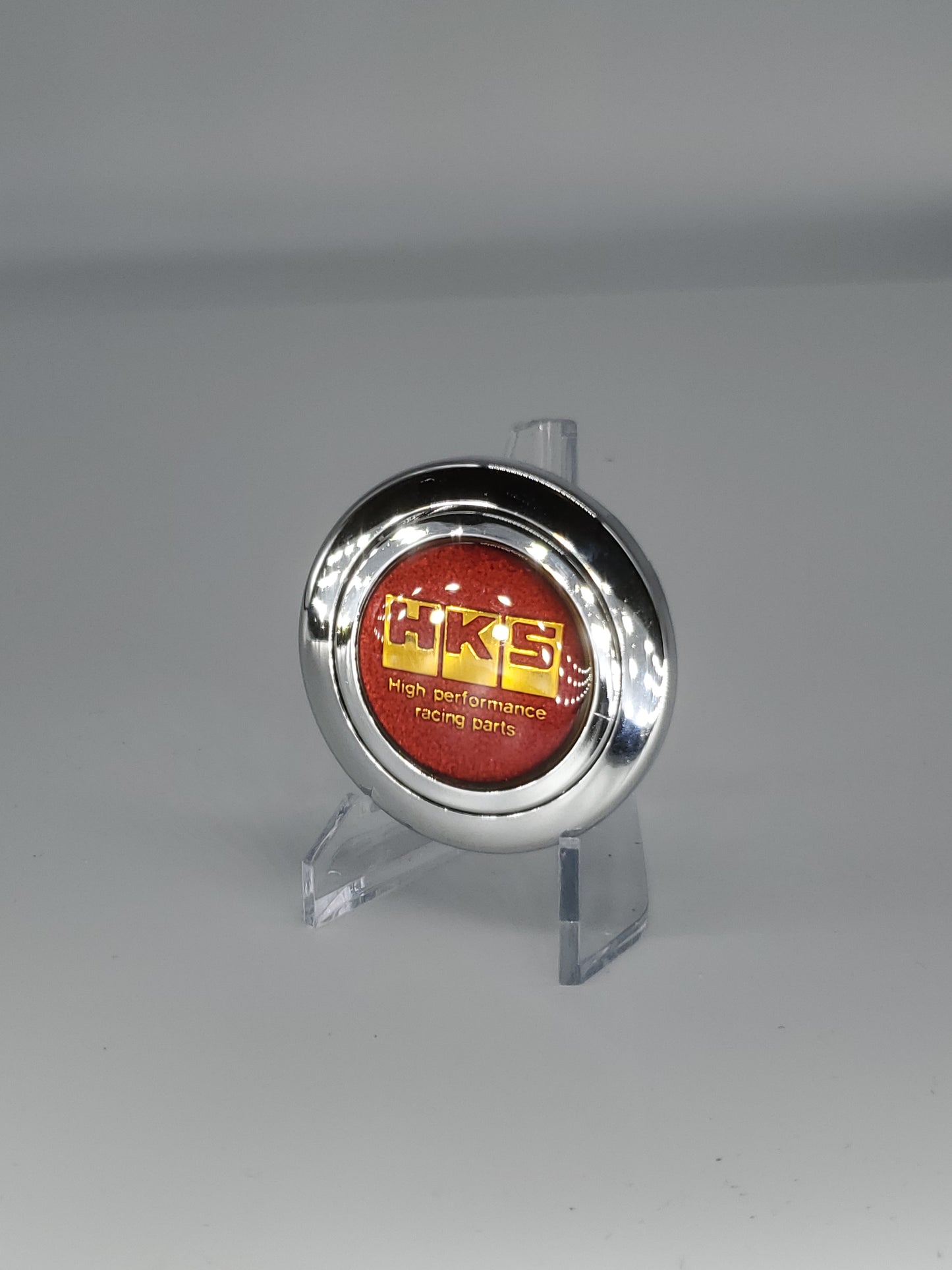HKS Red Glitter button